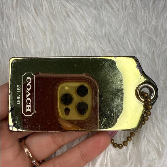 3” COACH Poppy Blue Gold Fob Bag Charm Hang tag Hangtag - Picture 2 of 2